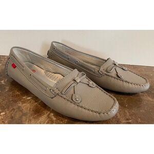 Marc Joseph New York Cypress Hill Gray Leather Bow Driving Moccasins Loafers 9